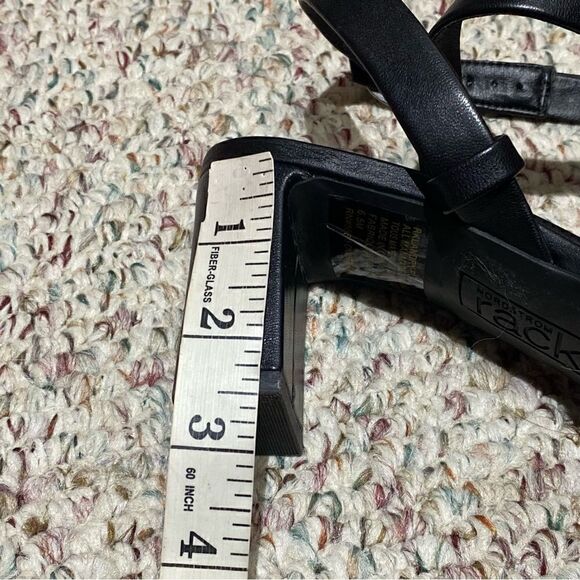 Nordstrom Rack Black High Heel Sandals With Strap Up Leg Women's Size 6.5 - Picture 5 of 6